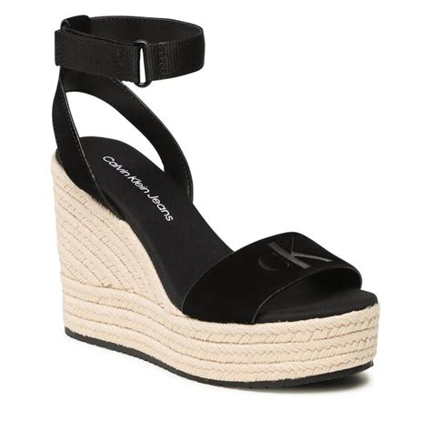 Espadrilles Calvin Klein Jeans Wedge Sandal Su Con YW0YW01026 Black