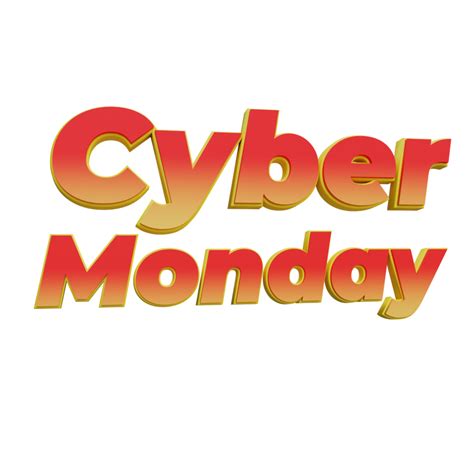 3d Cyber Monday Text With Gradient Color 10794349 Png