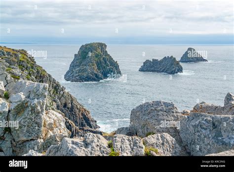 Rocky Coastal Scenery Around Pointe De Pen Hir In Brittany France