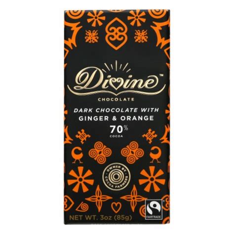 Divine Chocolate Chocolate Bar Dark Ginger Orange 3 Oz Case Of 12 3 Oz Each Ralphs