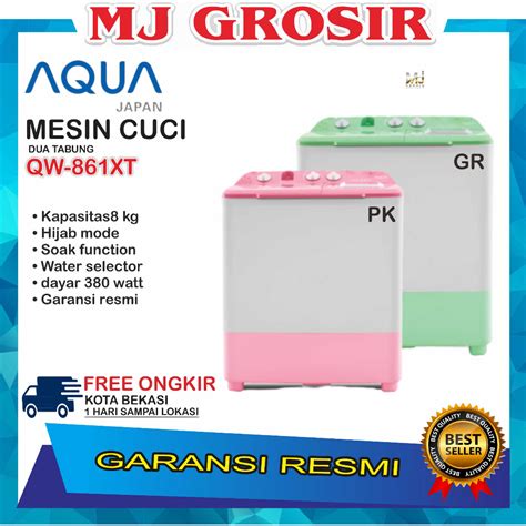 Jual MESIN CUCI AQUA JAPAN QW 861 XT 8KG 2 TABUNG 8 KG HIJAB SERIES