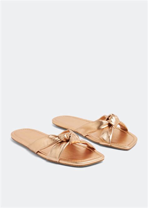 Stuart Weitzman Playa Knot Flat Sandals For Women Gold In Uae Level Shoes