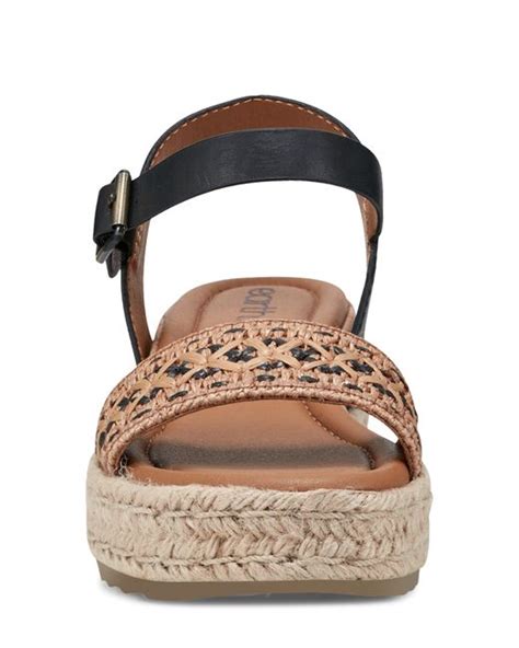 Earth Earth Collins Ankle Strap Espadrille Platform Wedge Sandal In