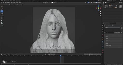 使用blender制作3d版的比莉·艾利什肖像图 Blender教程「瑞云渲染」