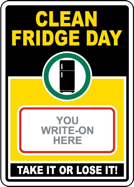 Clean Fridge Day Write On Sign Shop Now W Fast Shipping