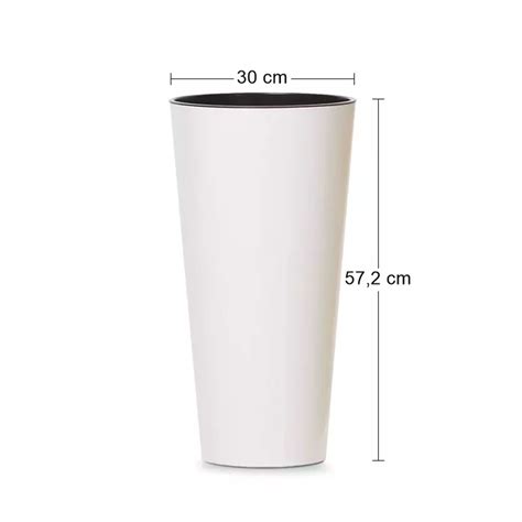 Květináč TUBUS SLIM vklad bílý lesk 30cm Kaufland cz