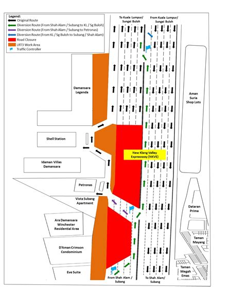 Traffic Notice Lane Closures And Traffic Diversions On New Klang