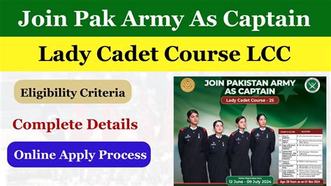 Join Pak Army As Captain Through Lady Cadet Course Lcc Lcc Online