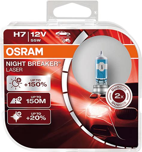 OSRAM NIGHT BREAKER LASER H7 150 More Brightness Halogen Headlight