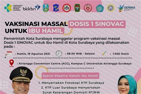 Besok Vaksinasi Massal Dosis Pertama Ibu Hamil Digelar Di Surabaya