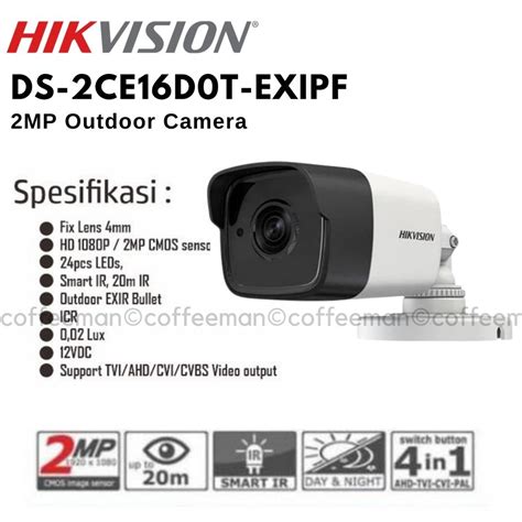 Jual HIKVISION CCTV Kamera 2MP Coaxial 2 MP Outdoor DS 2CE16D0T EXIPF