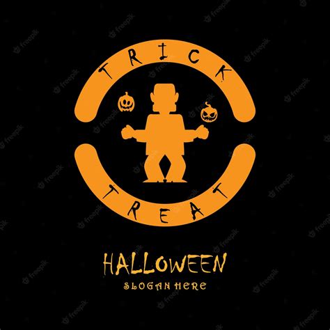 Logotipo De Halloween Con Plantilla Slogan Vector Premium