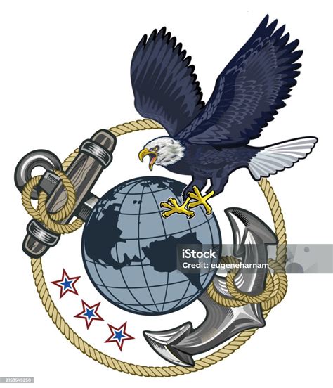 American Eagle And Naval Anchor Naval Symbol Poster Card Banner Tattoo