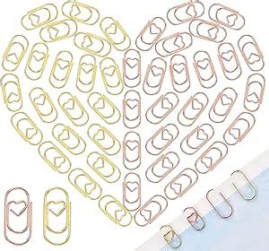 Pcs Small Paper Clips Heart Shaped Paper Clips Metal Paperclips