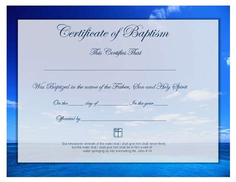 Certificate Of Baptism | Templates At Allbusinesstemplates Within Baby ...