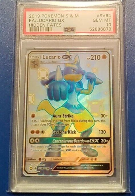 Mavin Lucario Gx Sv Hidden Fates Full Art Shiny Pokemon Card Psa