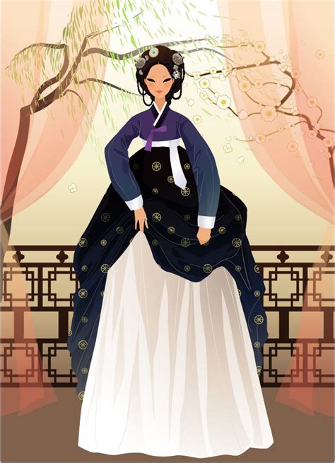 Hanbok Illustration Art Illustration Fashion Pastel Korean Korean