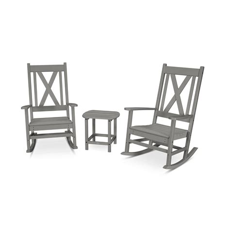 Polywood® Braxton 3 Piece Porch Rocking Chair Set Pws473 1