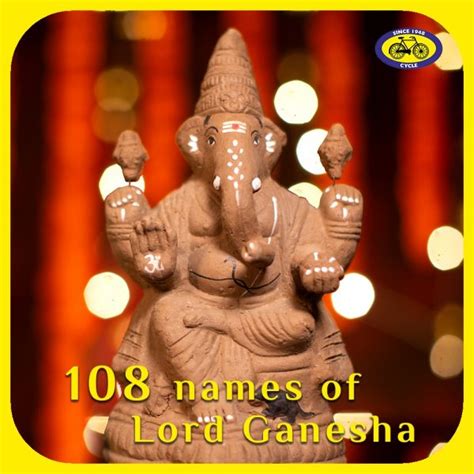 108 Names Of Lord Ganesh Ganesha Ashtottara Shatanamavali Names Of