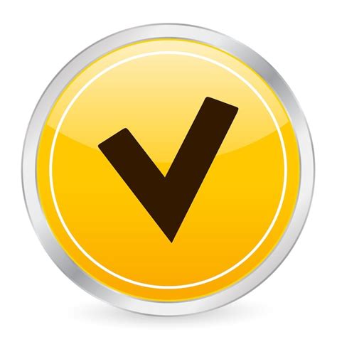 Icono De C Rculo Amarillo De S Mbolo De Verificaci N Vector Premium