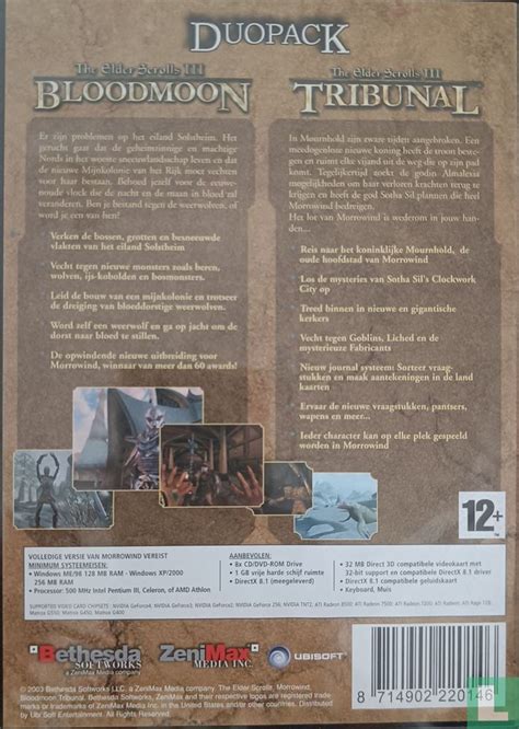 The Elder Scrolls Iii Bloodmoon And Tribunal Morrowind Expansion Packs