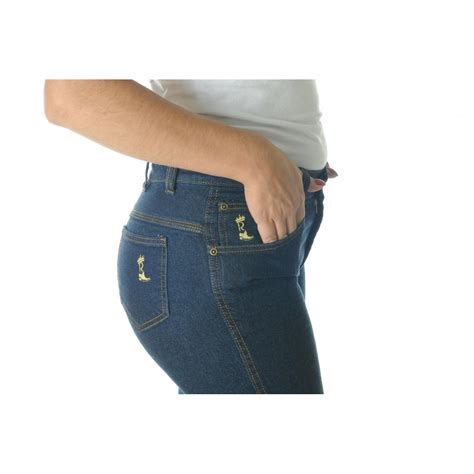 CalÇa Jeans Tradicional Feminina Azul Escuro Com Elastano Reizinho Botas