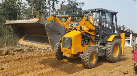 Backhoe Loader Escorts Tlb Jcb Working For Road Construction Jcb