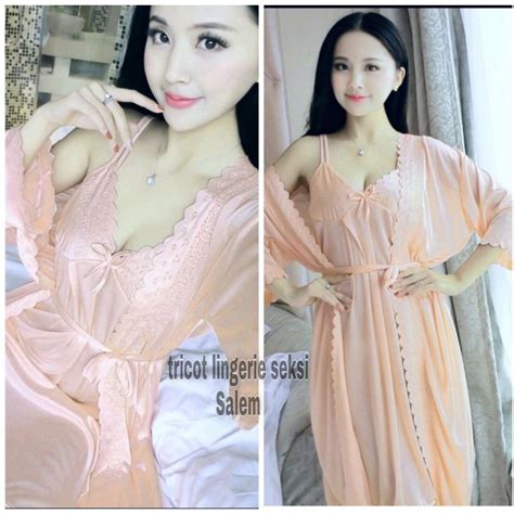 Jual Baju Tidur Kimono Lingerie Sexi In Jumbo Tricot Satin Import