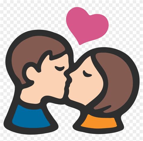 Open Boy And Girl Kissing Emoji Free Transparent PNG Clipart Images