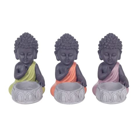 By SIGRIS T Light Buda Aniñado Incluye 3 Unidades Figuras Budas