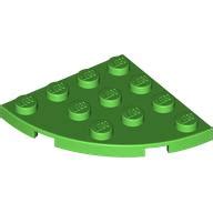 LEGO Plate 4x4 1 4 Circle Grön 6070506 B391 LEGO Plattor LEGO