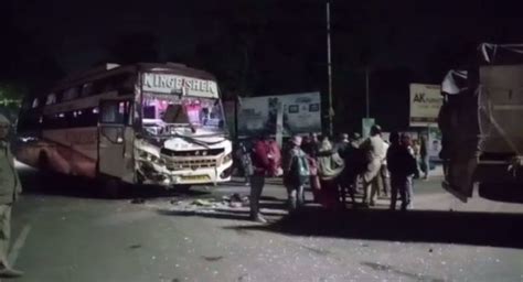 Narrow Escape For Passengers In Bus Truck Collision In Subernapur