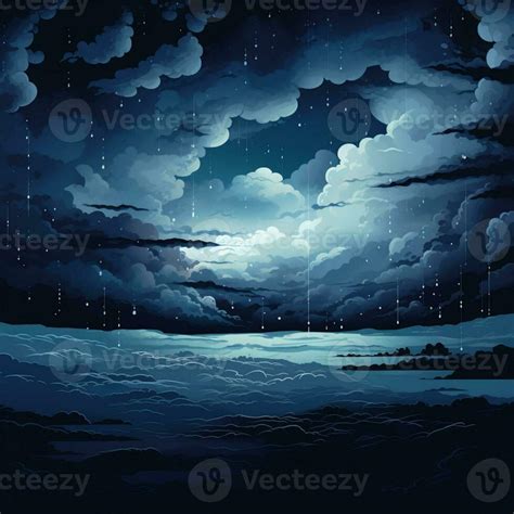 night sky with clouds and stars over the ocean. generative ai. 28500405 Stock Photo at Vecteezy