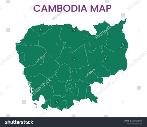 High Detailed Map Of Cambodia Outline Map Of Royalty Free Stock