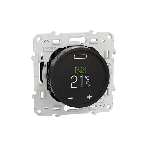 Thermostat Programmable écran Tactile Odace S520508 Noir Schneider Electric