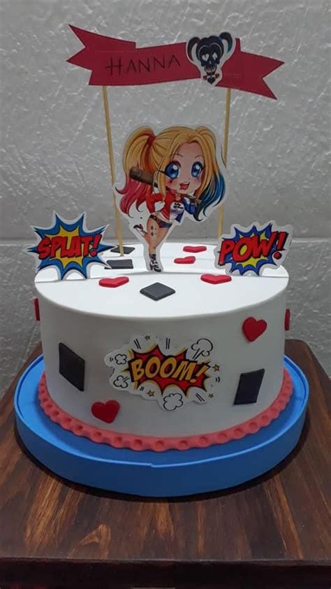 Pastel harley quinn Tortas temáticas Torta para fiesta Tarjetas de