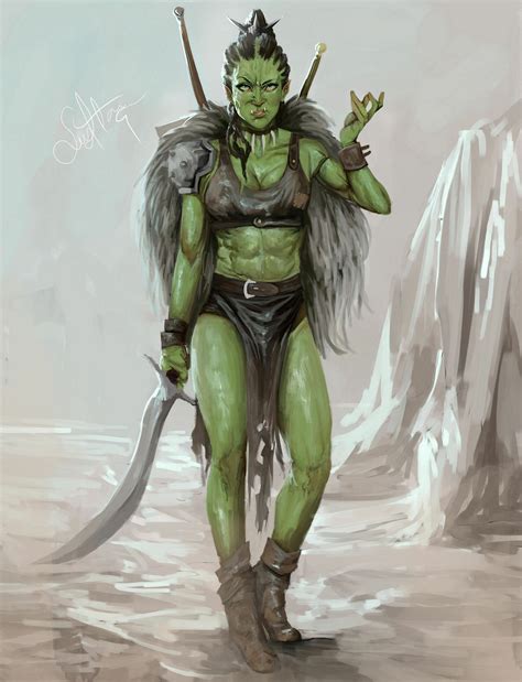 Artstation Female Orc Barbarian Warrior Sam Art Female Character