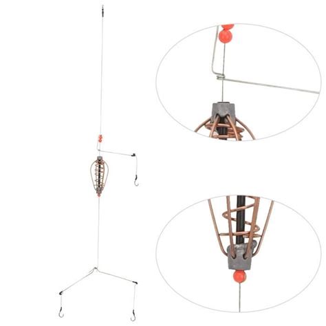 Zerone panier de piège à leurres de pêche 4 PCS De Pêche Appât Cage