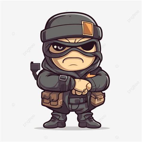 Personagem De Desenho Animado Faca E Uniforme Militar Clipart Vetor