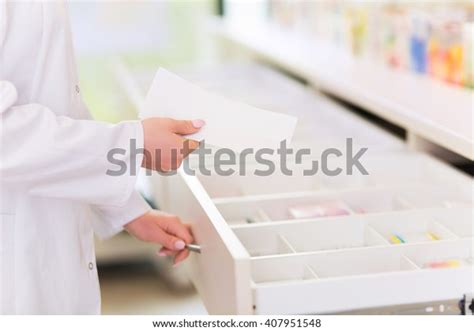 Pharmacist Filling Prescription Pharmacy Stock Photo Edit Now 407951548