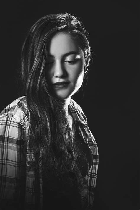 Dev Tired Woman Model Portrait Black And White Sadness Long Hair