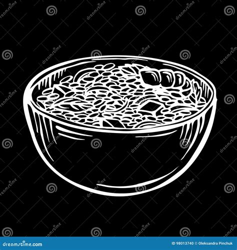 Sketch Rice Seamless Pattern Outline Cereal Ears Bag And Bowl With