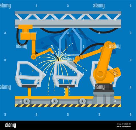 Robot Welding Car Stock Vector Images Alamy