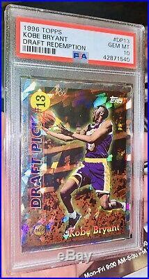 1996 97 Kobe Bryant Topps Draft Redemption Rc Rookie Gem Mint Psa 10