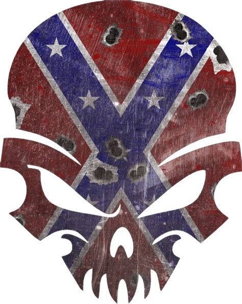 Confederate Flag Skull Decal Sticker 45