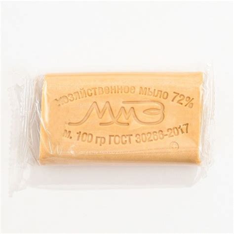 ММЗ, Хозяйственное мыло 72%, 100 грамм, прозрачная упаковка, 100 штук в ...