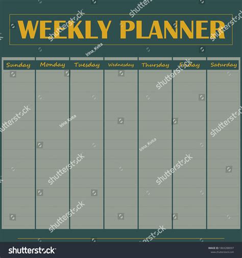 Info Graphic Organizer Weekly Schedule Vector Stock Vector (Royalty Free) 1869288097 | Shutterstock