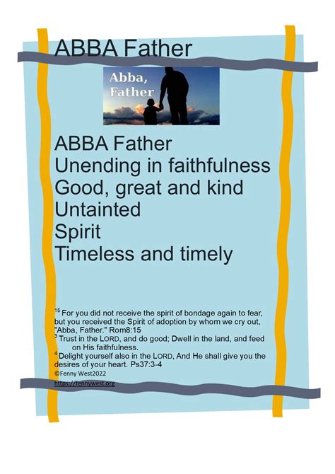 Abba Father ( By Fenny West) | inspiration4generations