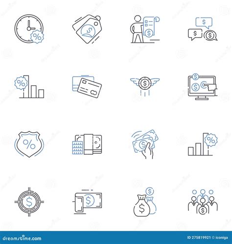 Conversions Line Icons Collection Conversion Rate Funnel