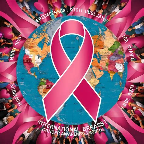 A Pink Ribbon International Breast Cancer Premium AI Generated Vector